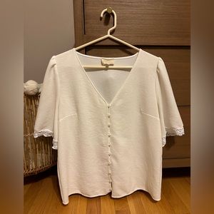 SÉZANE Thalia Blouse / Écru / Size 38 (FR)